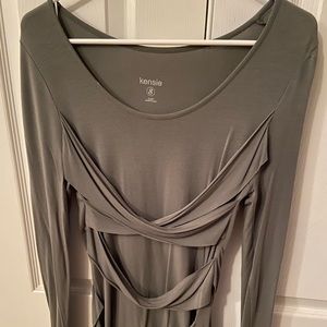 Kensie long sleeved blouse with strap detail.